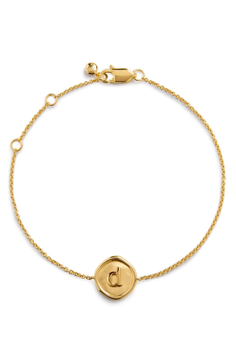 Monica Vinader Initial Stamp Charm Bracelet, Main, color, 18Ct Gold Vermeil D