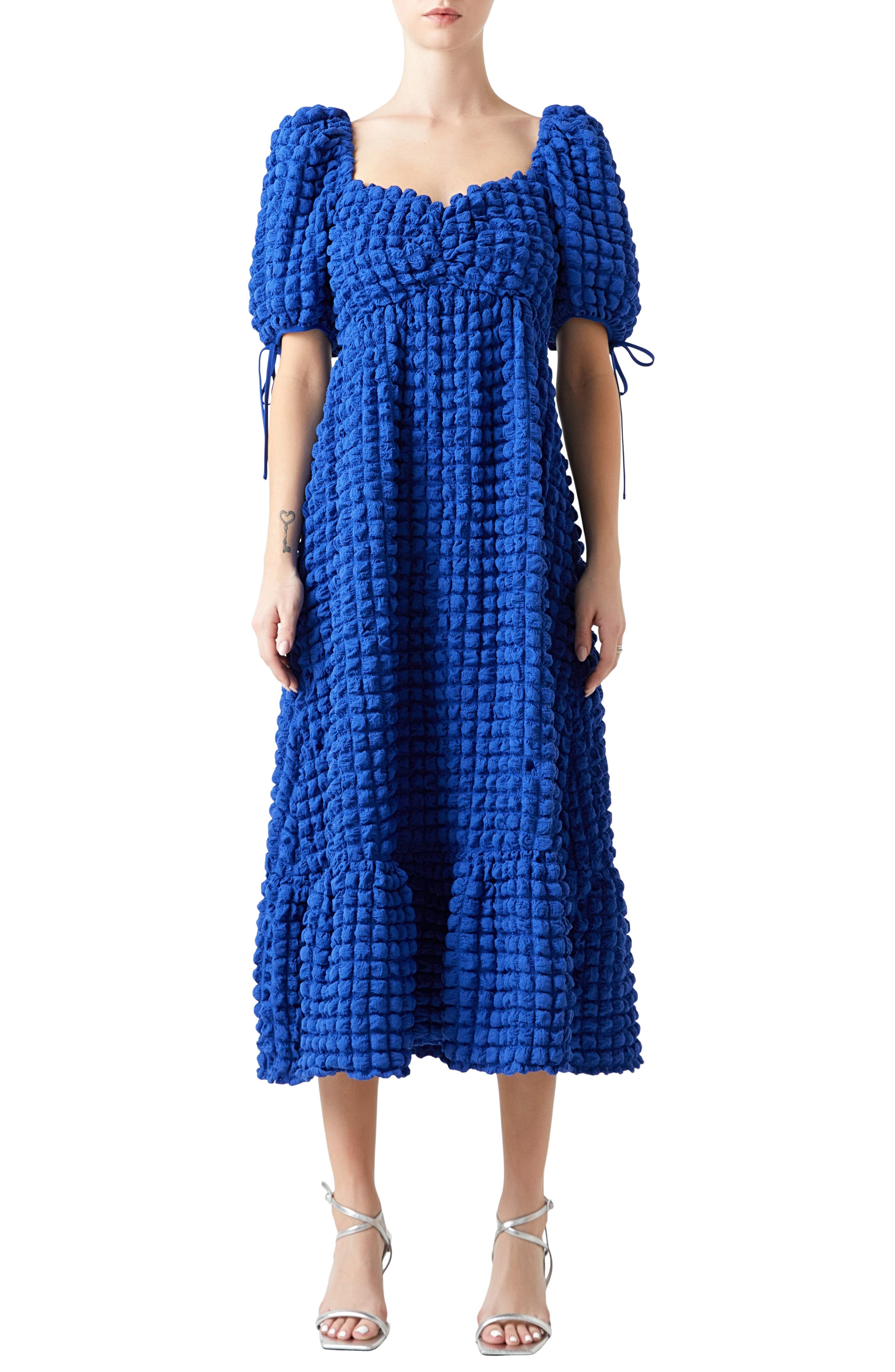 Texture Puff Sleeve Maxi Dress - image 5