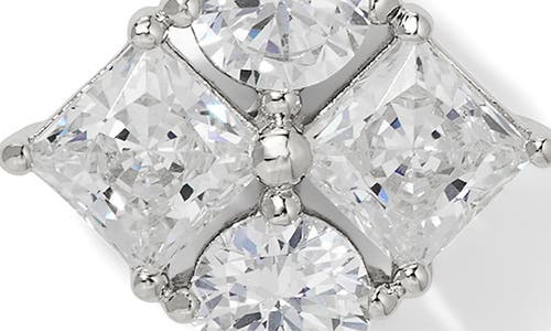 Nadri Cubic Zirconia Cluster Stud Earrings In Rhodium Plated