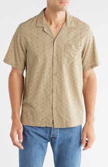 Lucky Brand Cotton Eyelet Camp Shirt