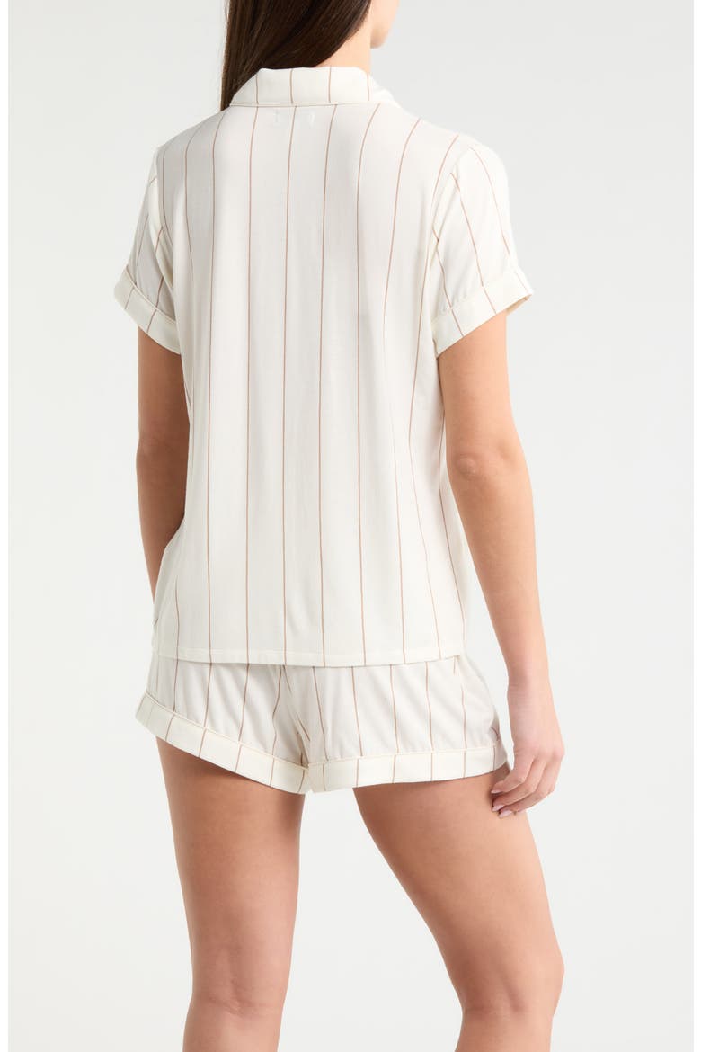 Moonlight Eco Short Pajamas, Alternate, color, IVORY- TAN CALM PINSTRIPE