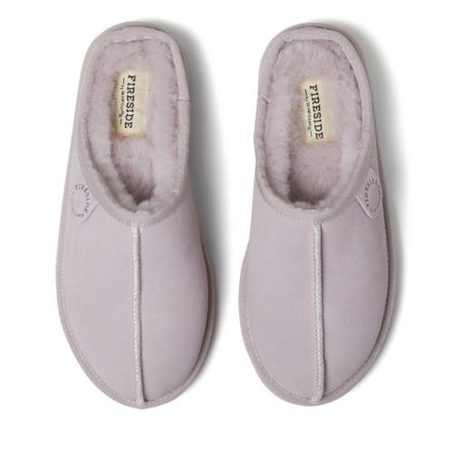 Dearfoams Fireside Greta Genuine Shearling Clog Slipper In Lilac