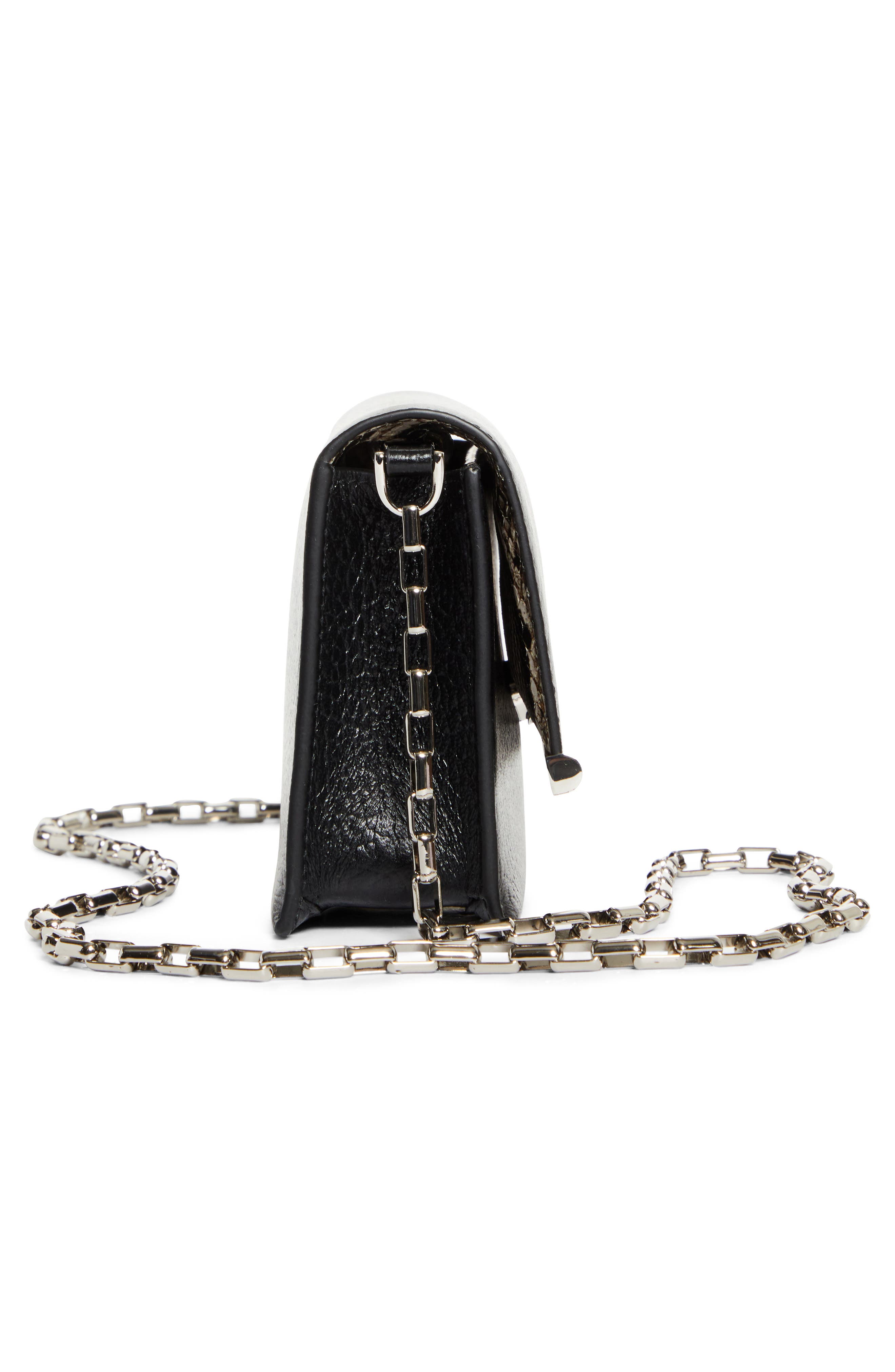 McQueen Mini T-Bar Leather Clutch, Alternate, color, 