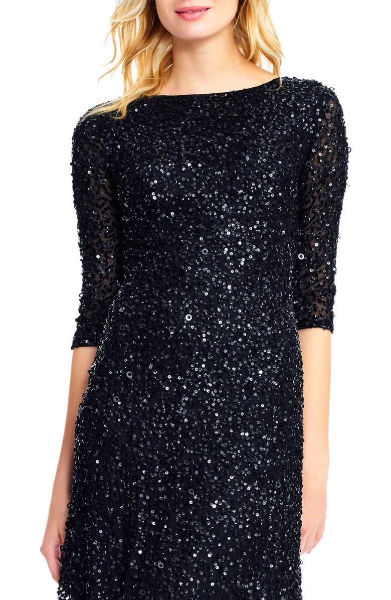 Adrianna Papell Sequin Mesh Gown, Alternate, color, 