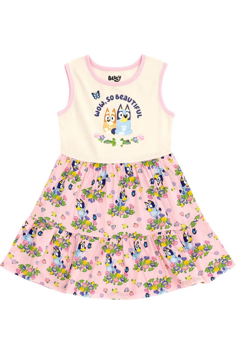 Sleeveless Dress and Sun Hat Set, Alternate, color, Bluey Bingo Pink