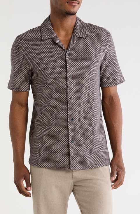 Geometric Jacquard Camp Shirt