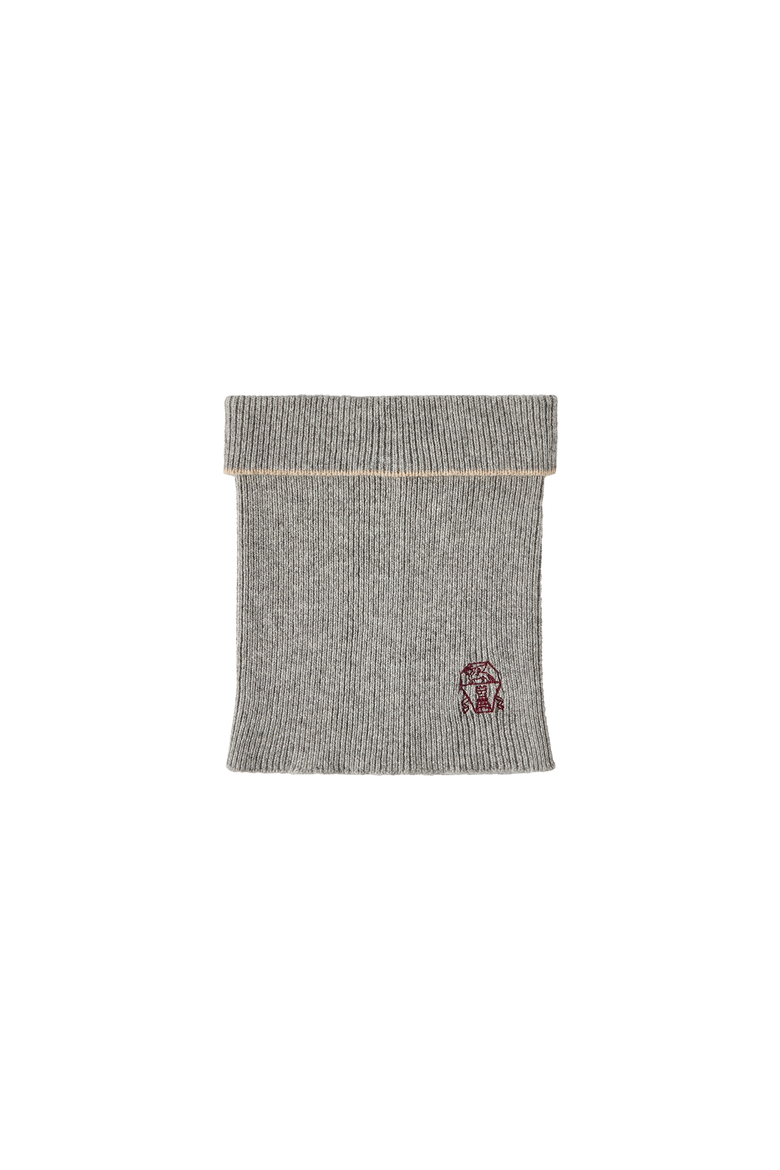 Cashmere rib knit neck warmer, Alternate, color, Light Grey