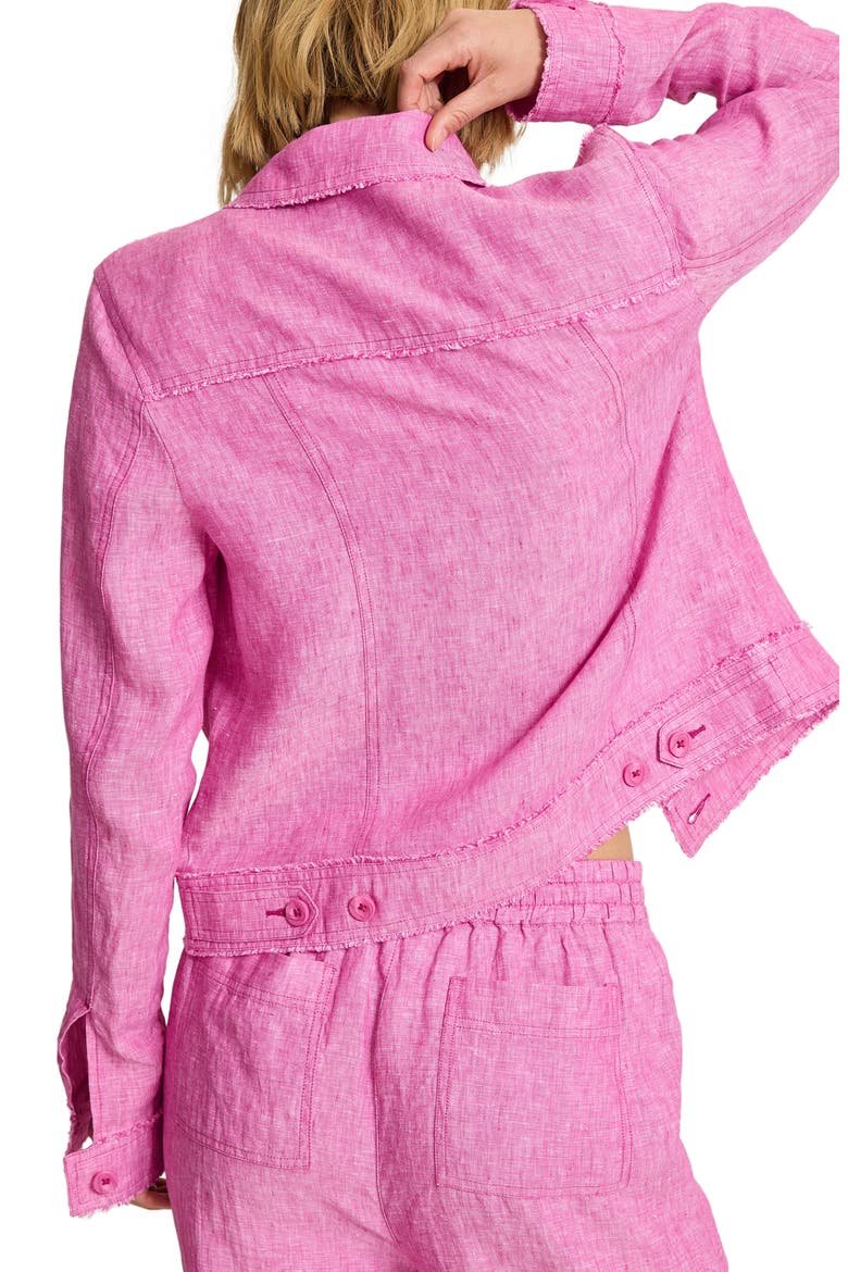 Two Palms Linen Raw Edge Jacket, Alternate, color, PEACH GELATO