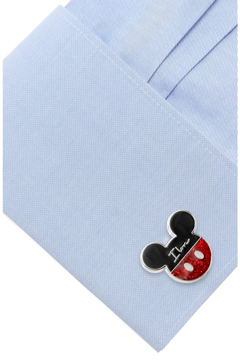 x Disney Mickey & Minnie 'I Love Us' Cuff Links, Alternate, color, BLACK