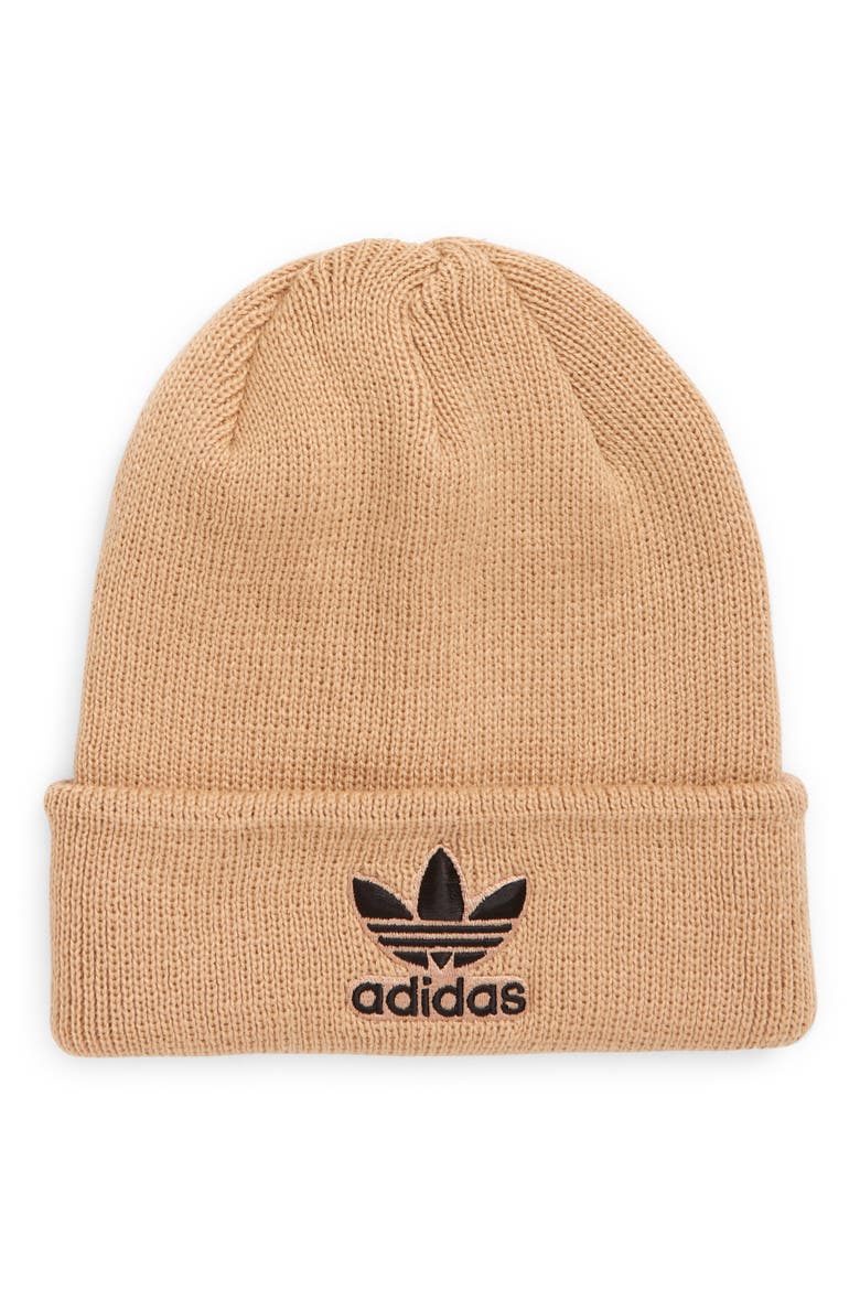 Trefoil Beanie, Main, color, MAGIC BEIGE/ BLACK