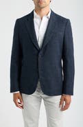 Paul Smith Navy Slub Wool & Cotton Blend Sport Coat