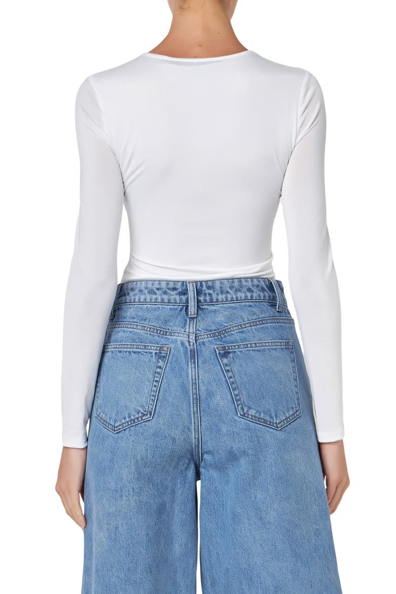 Long Sleeve Bodysuit, Alternate, color, WHITE