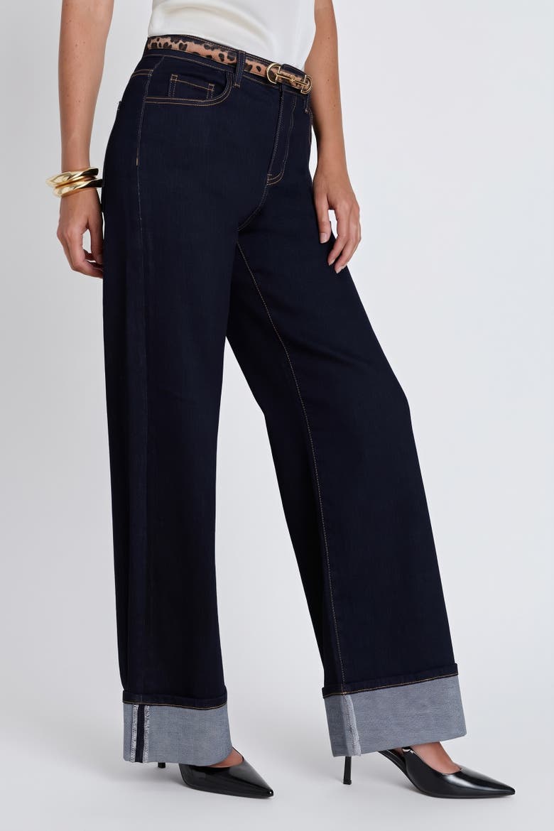Claire Palazzo Cuff Jean, Alternate, color, Indigo