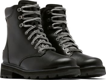 【Sorel】 Lennoxレザーアンドシアリング combatブーツ Sorel Women's Lennox Lace STKD Waterproof Boot – Campmor