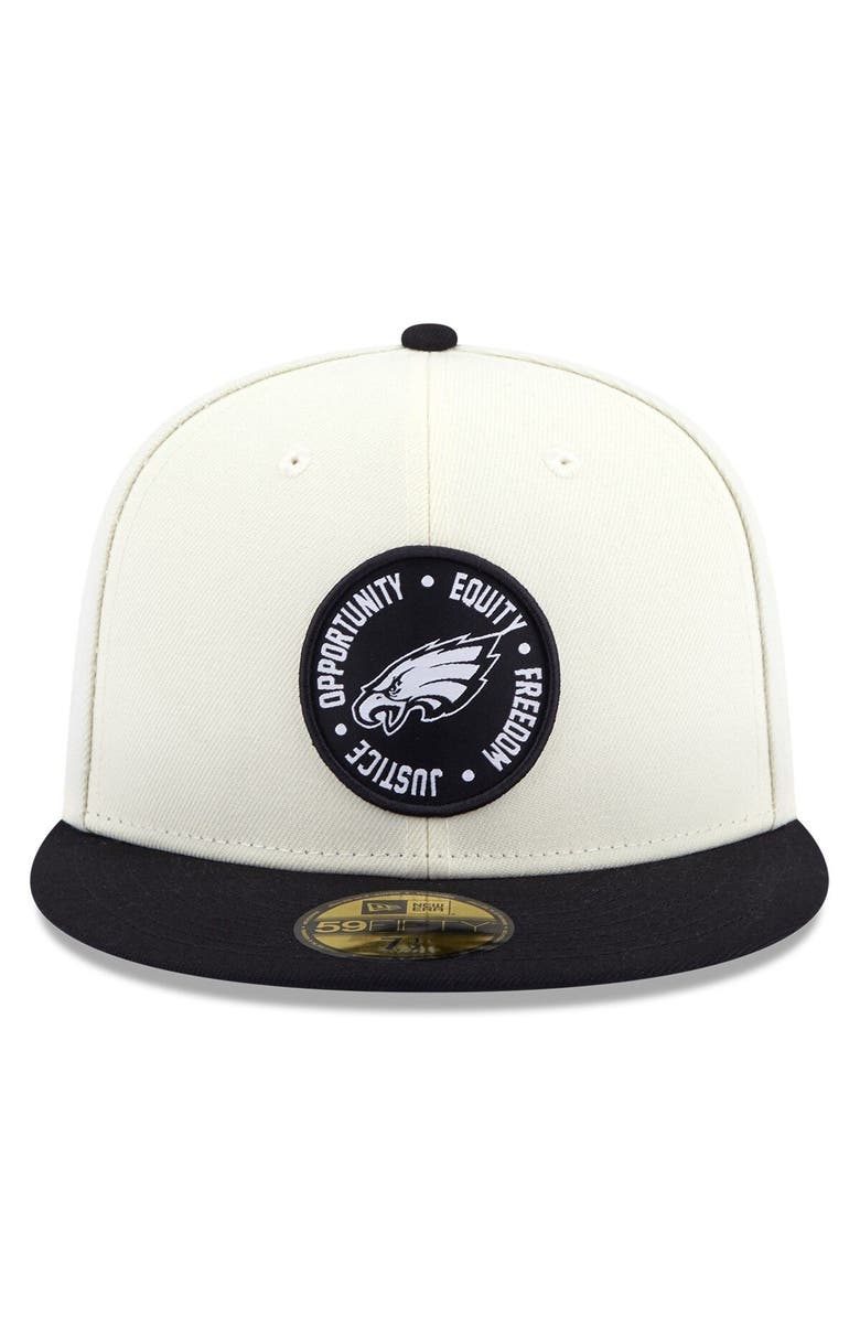 New Era Men's New Era Cream/Black Philadelphia Eagles 2022 Inspire Change  59FIFTY Fitted Hat, Alternate, color, 
