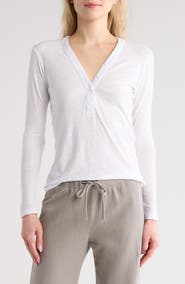 James Perse Long Sleeve Slub Jersey Henley