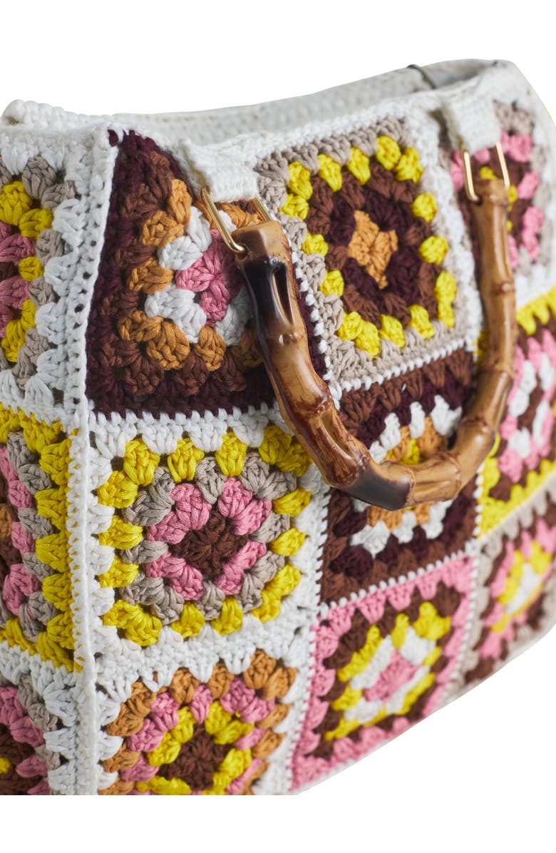 Solomon & Sage Granny Square Crochet Tote Bag, Alternate, color, Brown
