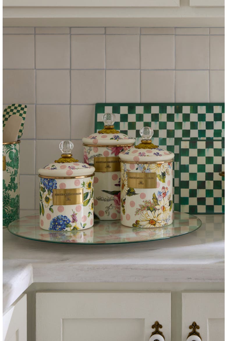 Wildflowers Medium Enameled Steel Canister, Alternate, color, PINK