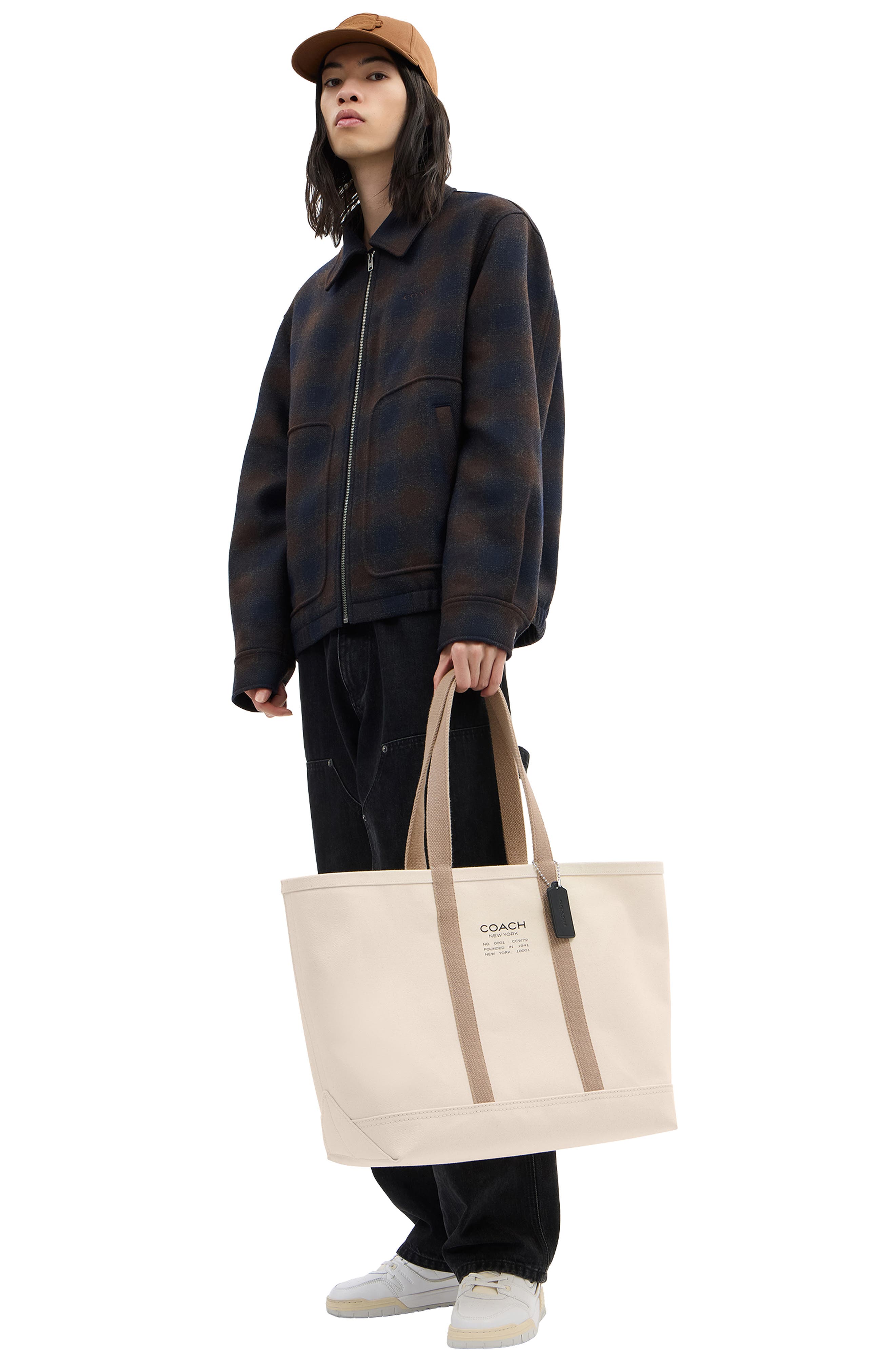 COACH Utility Canvas Tote, Alternate, color, Natural