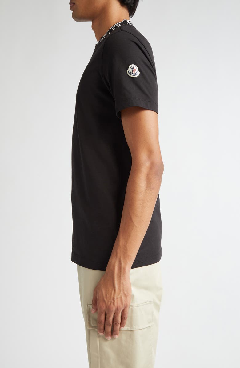 Moncler Logo Cotton T-Shirt, Alternate, color, Black