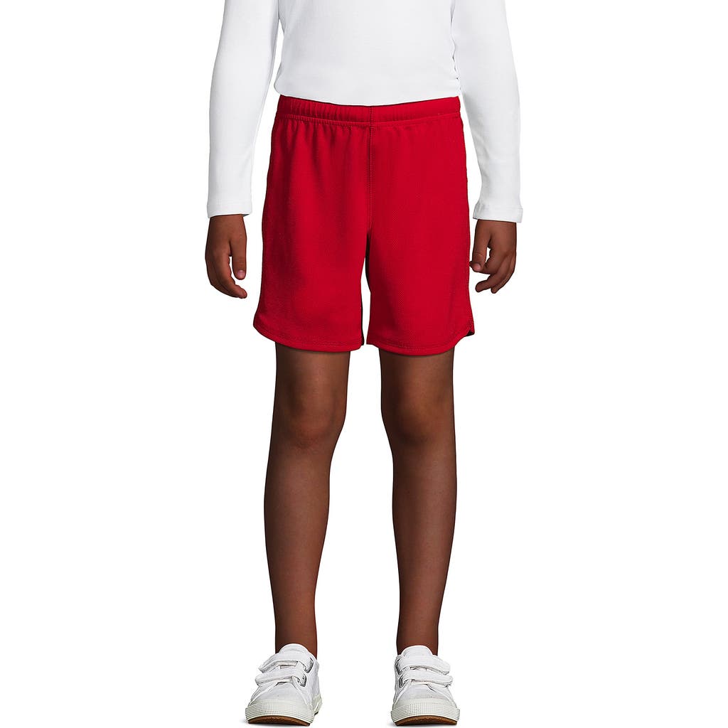 Shop Lands' End School Uniform Girls Mesh Gym Shorts In Red
