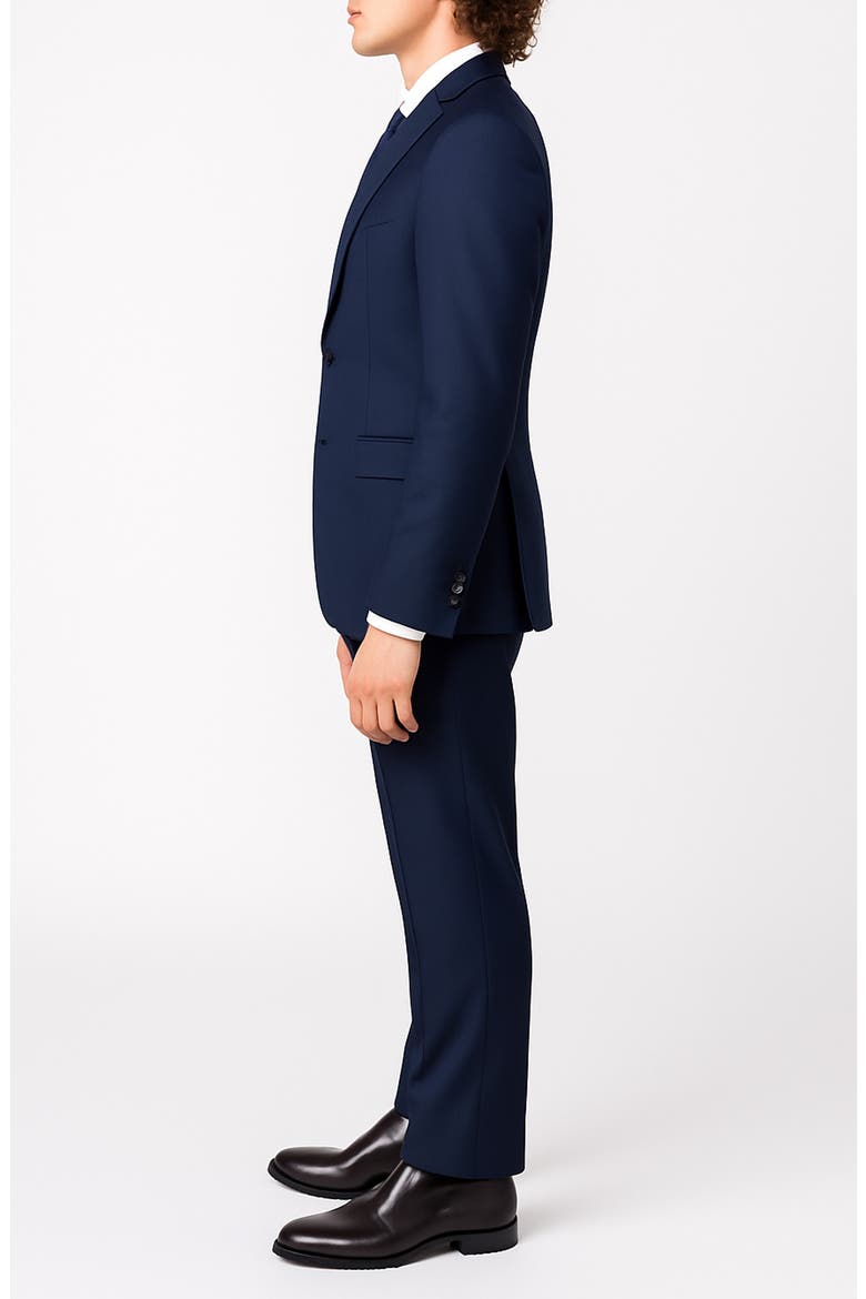 Black Slim Fit Mélange Tuxedo, Alternate, color, NAVY