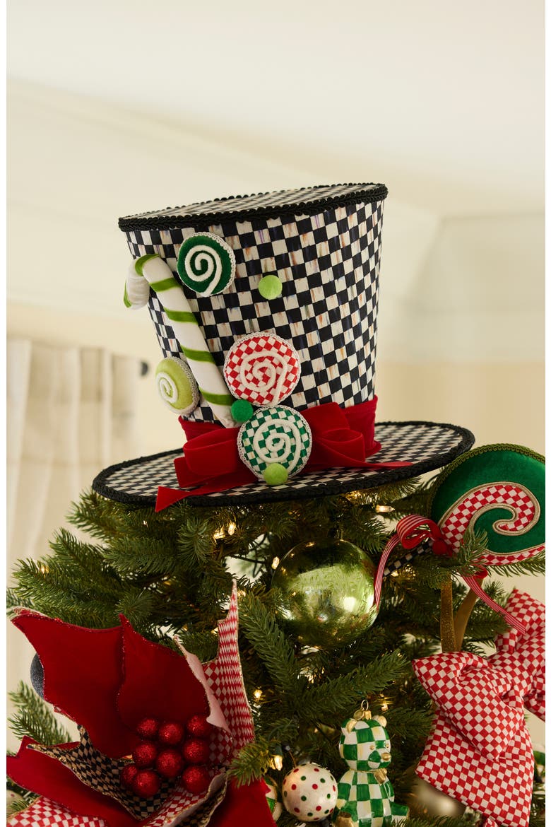 Check It Out Top Hat Tree Topper, Alternate, color, BLACK