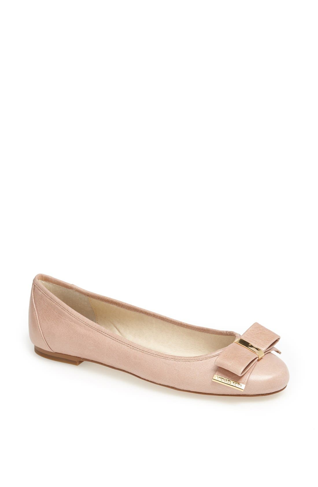 'Kiera' Leather Ballet Flat, Main, color, DARK NUDE