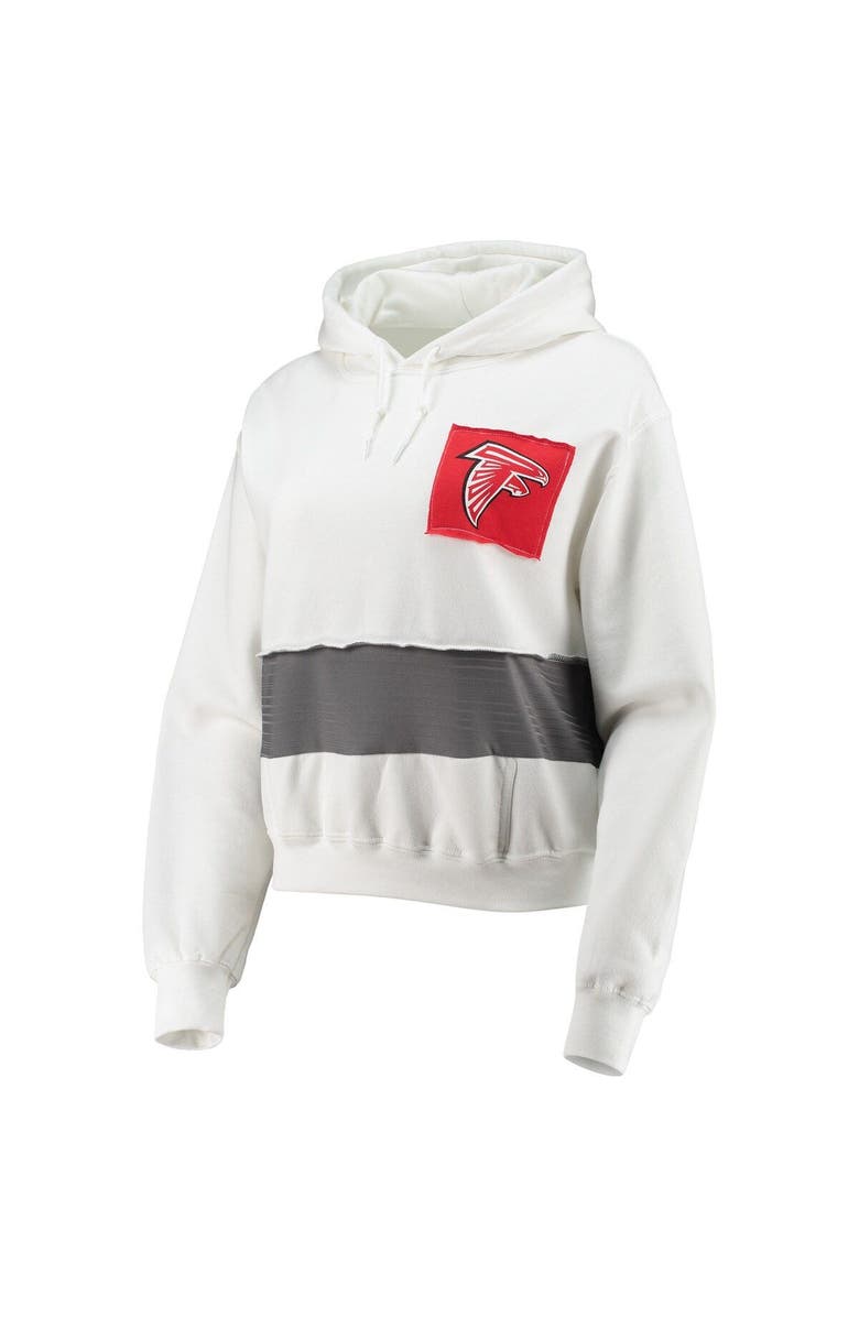 REFRIED APPAREL Women's Refried Apparel White Atlanta Falcons Sustainable Crop Dolman Pullover Hoodie, Alternate, color,