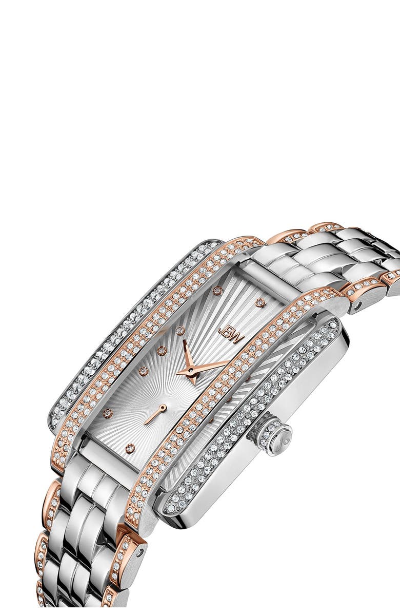 JBW Mink Diamond Bracelet Watch, 28mm, Alternate, color, Silver