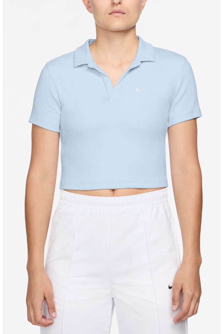 Essentials Stretch Crop Polo, Main, color, BLUE TINT/ SAIL