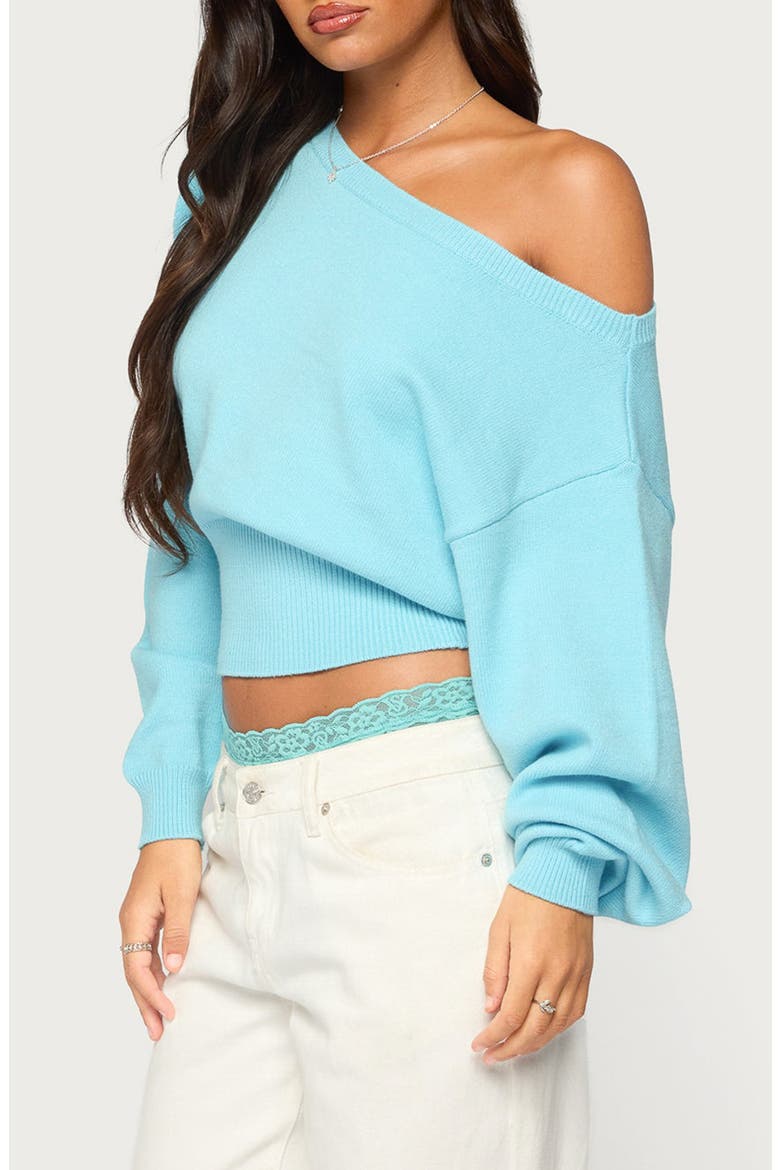 Ravenna Off the Shoulder Sweater, Alternate, color, TURQUOISE