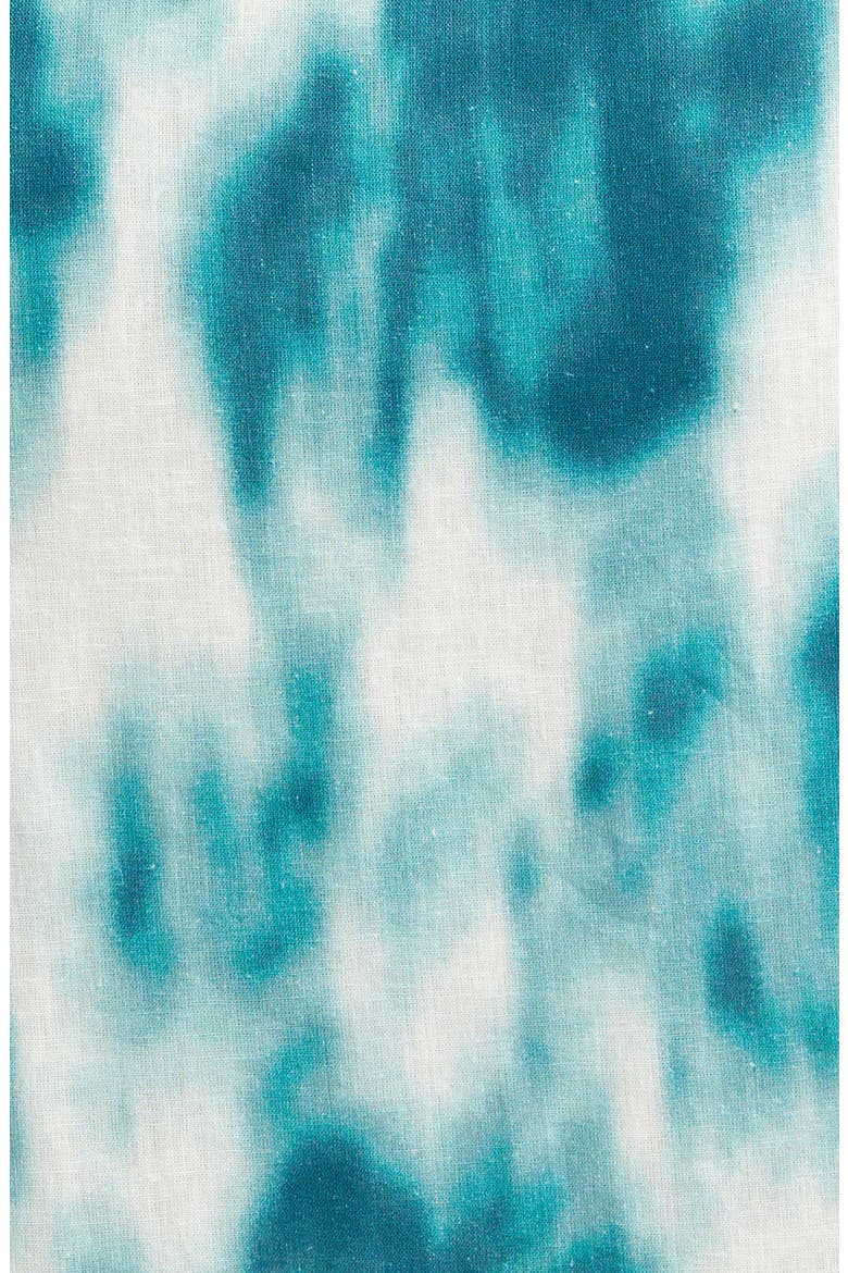 Vacation Linen Blend Robe, Alternate, color, TEAL TIDE FLORAL PIGMENT