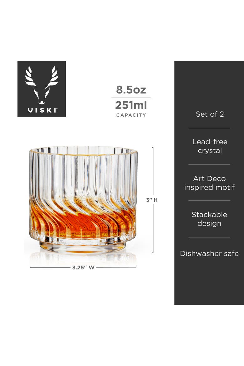 Zephyr Crystal Lowball Tumblers Set of 2, Alternate, color, Clear
