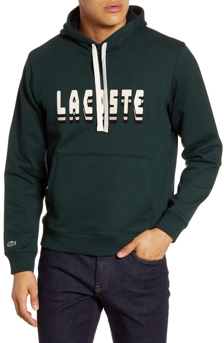 Lacoste 3D Logo Graphic Hooded Sweatshirt, Main, color,