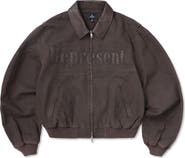 Represent Roscoe Logo Detail Cotton Canvas Bomber Jacket