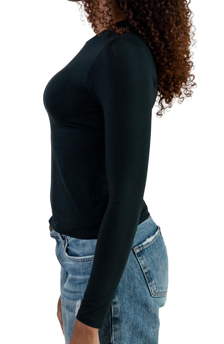 NOOD Everyday Elevated Long Sleeve Crewneck T-Shirt, Alternate, color, Black