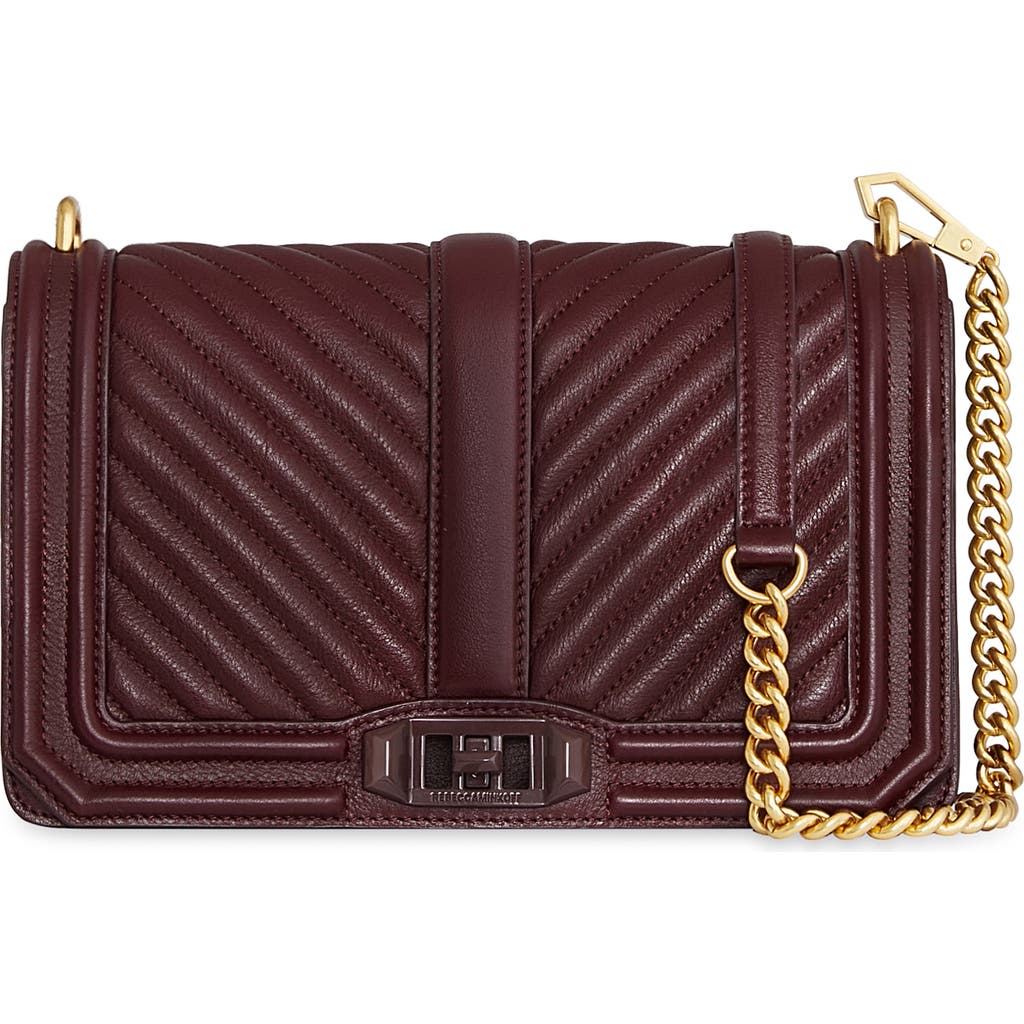 Rebecca Minkoff Love Chevron Quilted Crossbody Bag In Red