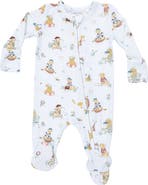 Angel Dear Lake Buddy Print Two-Way Zip Footie