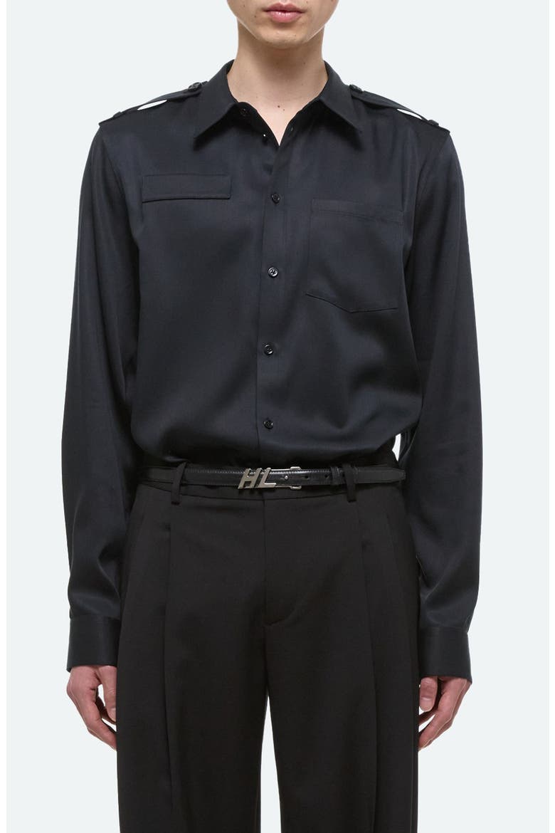 Epaulet Button-Up Shirt, Main, color, BLACK - 001
