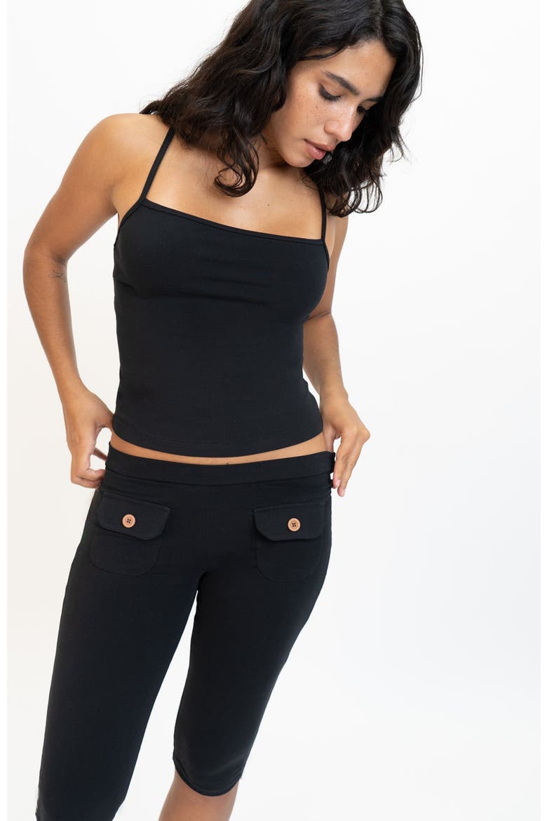 Button Capris, Alternate, color, Black