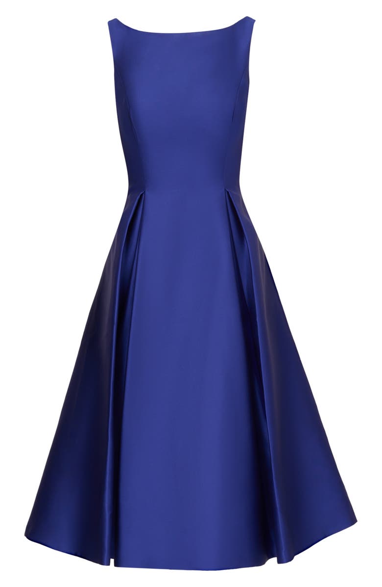 Adrianna Papell Sleeveless Mikado Fit & Flare Midi Dress, Alternate, color, Neptune
