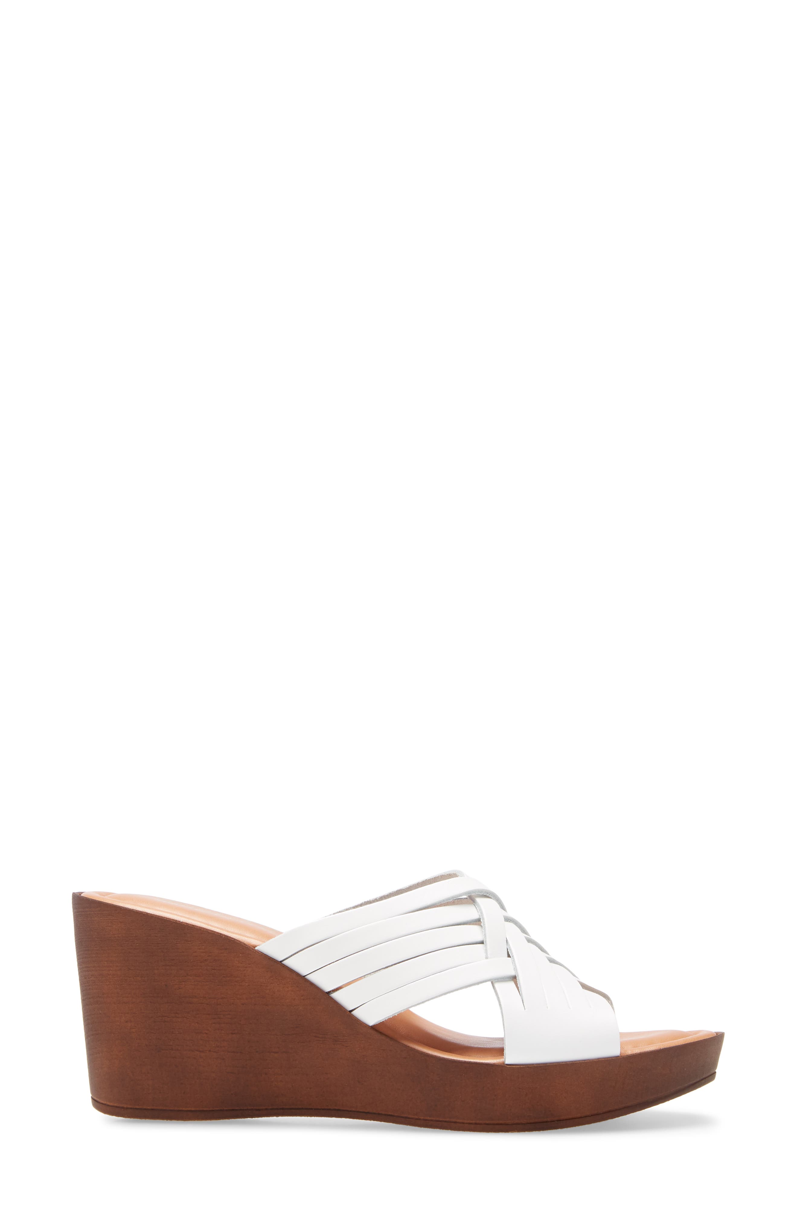 Cat Wedge Slide Sandal, Alternate, color, WHITE ITALIAN LEATHER