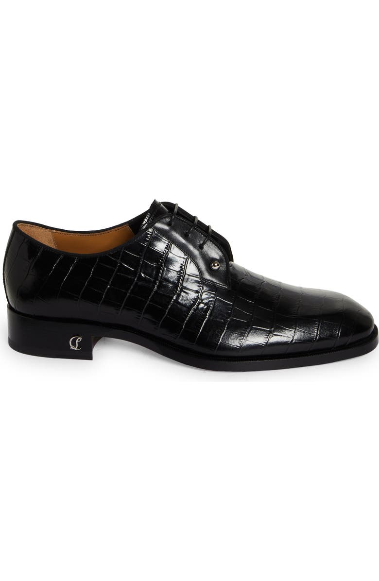 Christian Louboutin Chambeliss Croc Embossed Derby, Alternate, color,