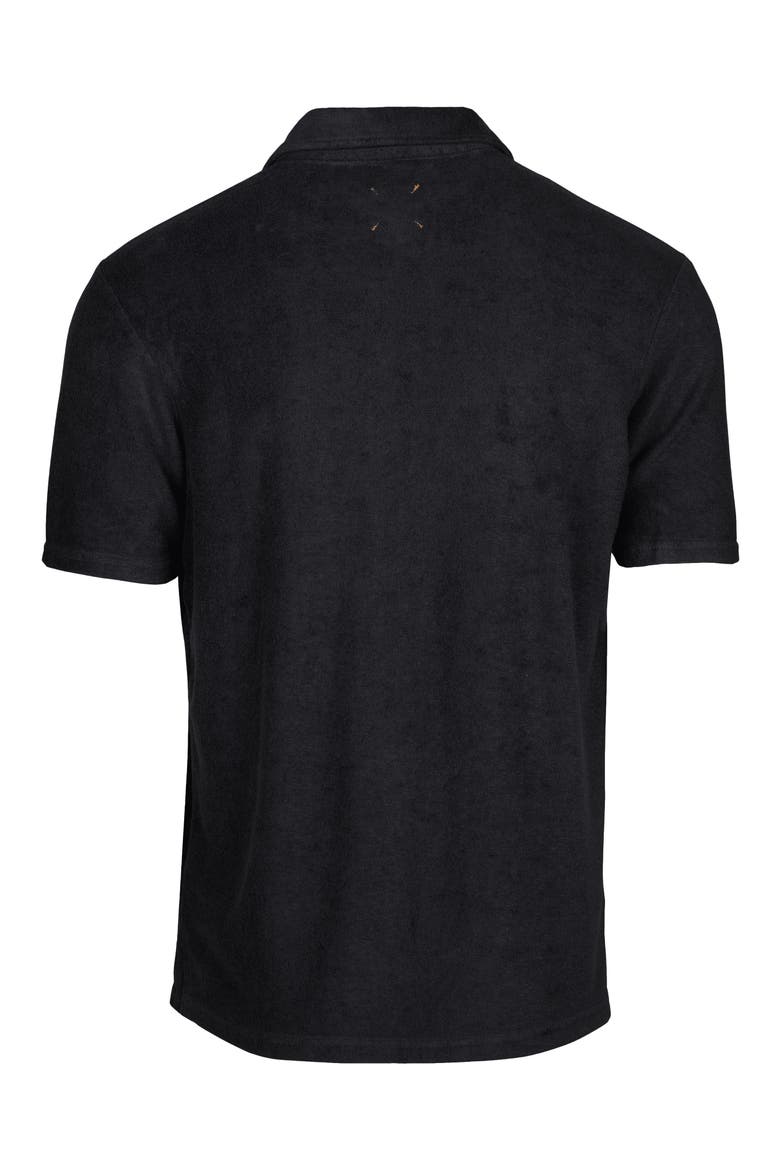 Myrtos Velour Cover-Up Polo, Alternate, color, BLACK