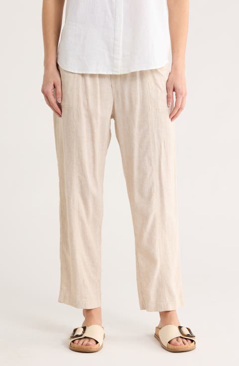 Pull-On Linen Blend Pants