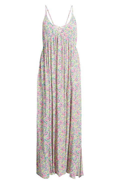 Floral Print Sleeveless Maxi Dress