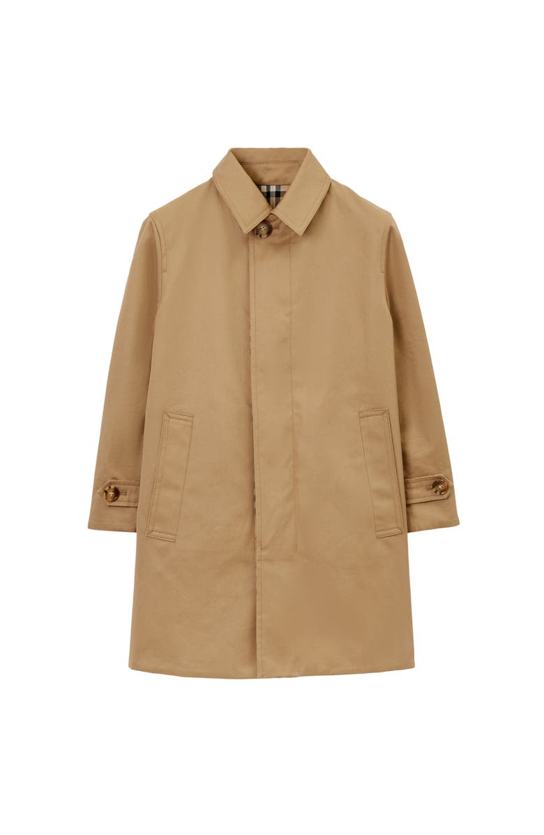 Burberry Reversible Check Gabardine Car Coat, Main, color, Archive Beige