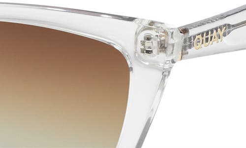 Quay Call The Shots 48mm Gradient Cat Eye Sunglasses In Clear/sepia