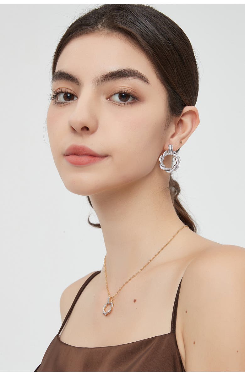 Classicharms Ysabel Pavé Eternity Twist Hoop Earrings, Alternate, color, Gold